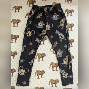 Zara Toddler Kids Mickey And Friends Cartoon Character Print Black Leggings